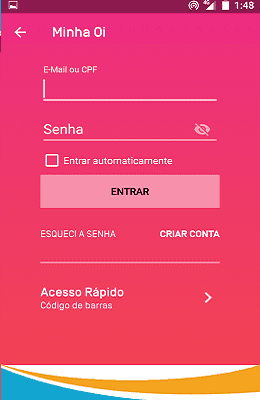 criar conta minha oi