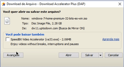 dap opções avançadas