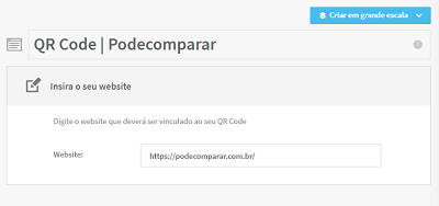 nome e url do QR code
