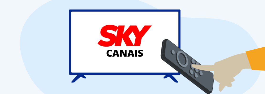 Logo sky canais na telvisão