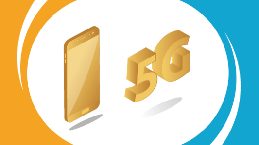 Celular com símbolo da internet 5G