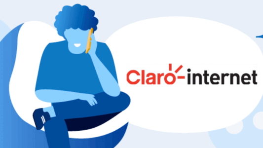 logo claro internet e atendente