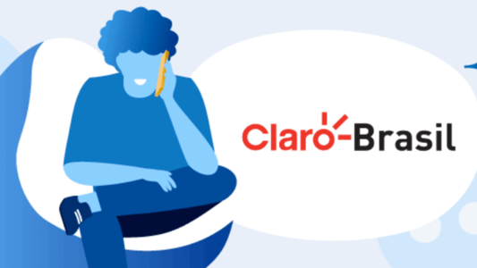 logo claro brasil e atendente