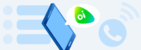 Celular azul logo verde Oi