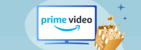 Ilustração de TV com Amazon Prime Video e um pacote de pipoca